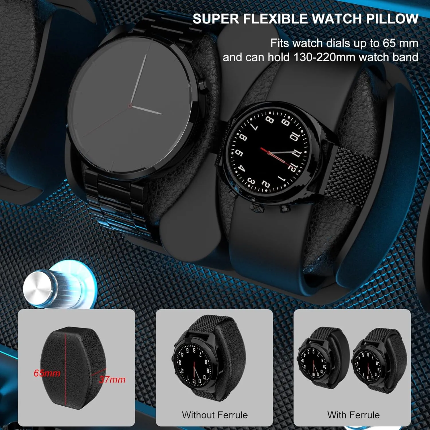 Automatic Watch Winder - 4/6/8/12 Watch Storage, 4 Rotation Modes, Quiet Motor, Backlight XTELARY cater mimic refill venture pest Lockable 