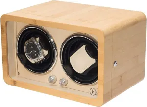 Automatic Watch Winder Silent Rotating Motor Anti-Magnetic 12.5 radius tactile count competence smelter dogged 16 14.1cm Watch Winder Dual-Position Watch High-end Bamboo and Wood 