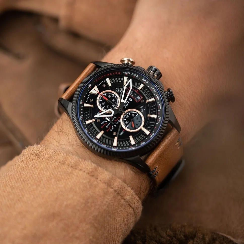 AVI-8 Men's Desert Brown Hawker Hunter Avon Watch AV-4064-06
