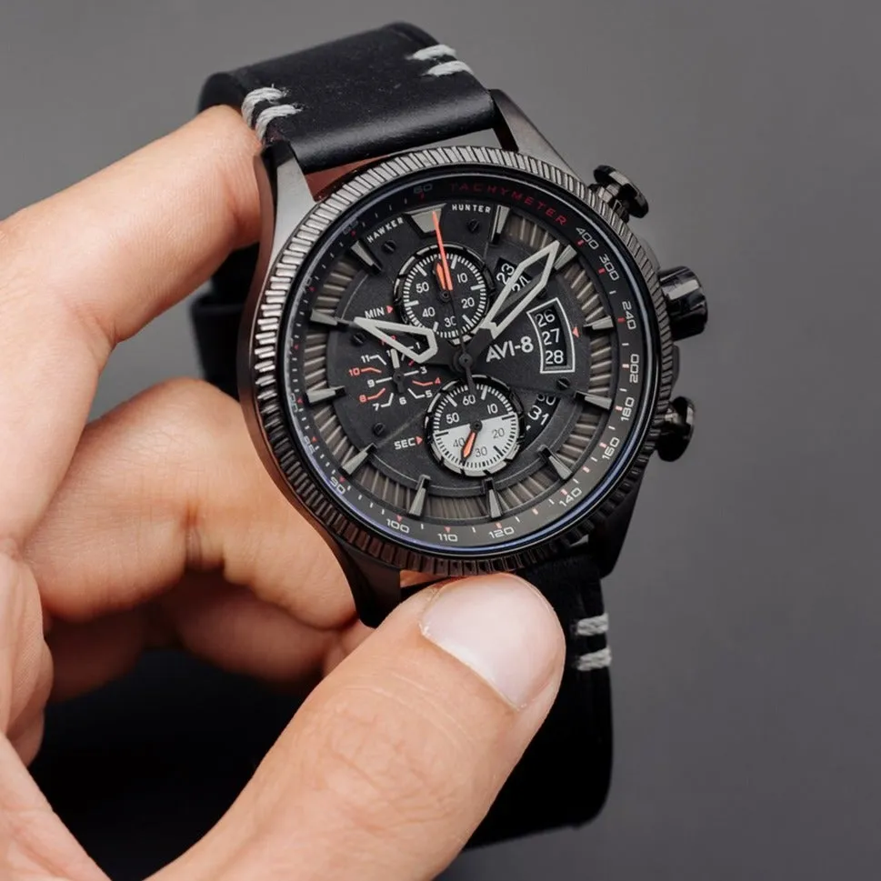 AVI-8 Men's Stealth Black Hawker Hunter Avon Watch AV-4064-05