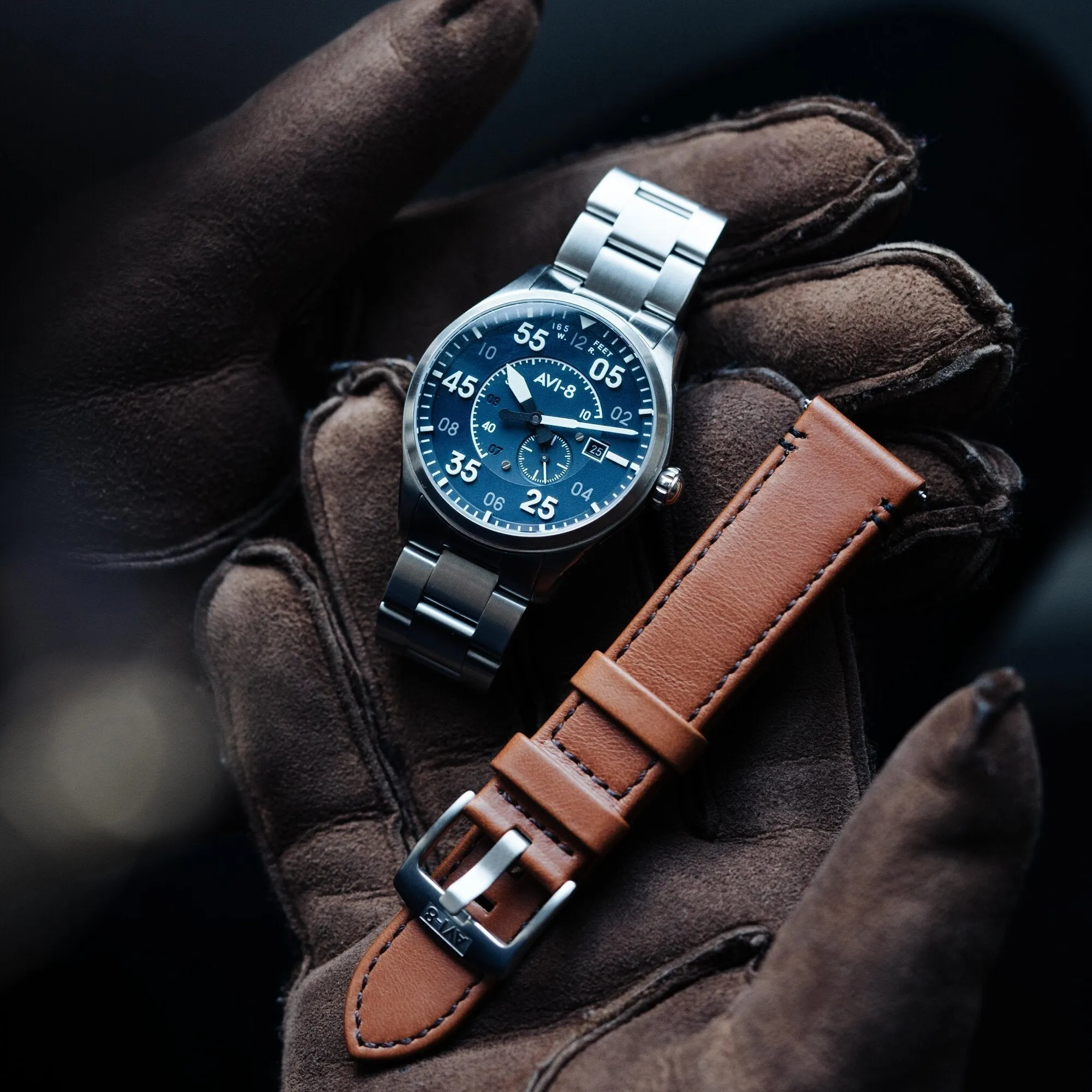AVI-8 Oxford Blue Spitfire Automatic Watch AV-4073-11