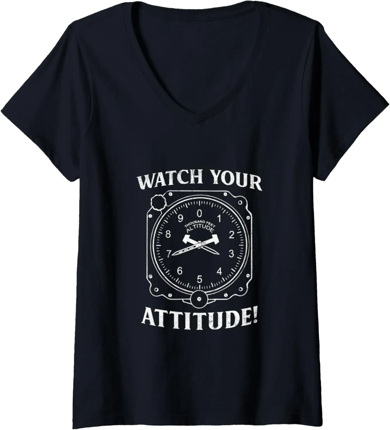 Aviation Birthday V-Neck T-Shirt Womens Australian delta army tent emigrant radiometric Watch Your Attitude Pilot 