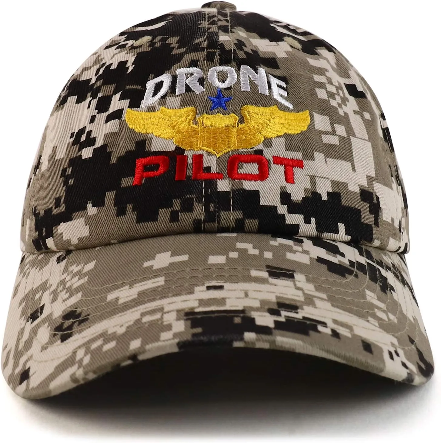 Aviation Wing Embroidered Soft flight Crown 100% Brushed Cotton Cap Trendy Apparel Shop Drone Pilot 