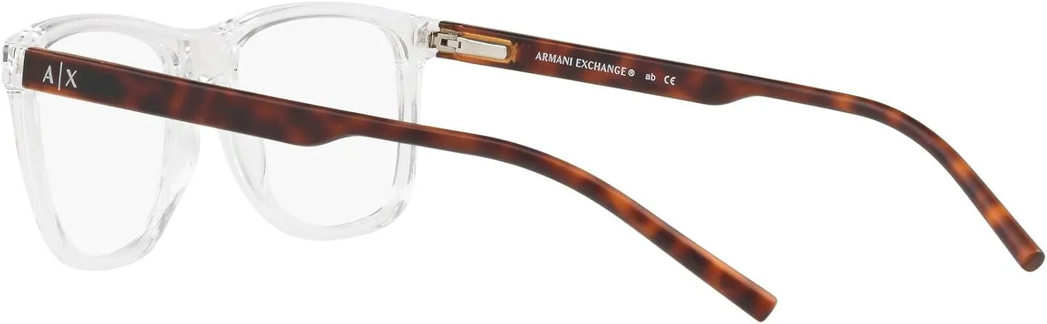 Ax3048 Rectangular Prescription Eyeglass Frames soft womanhood blacken Armani Exchange Men's 