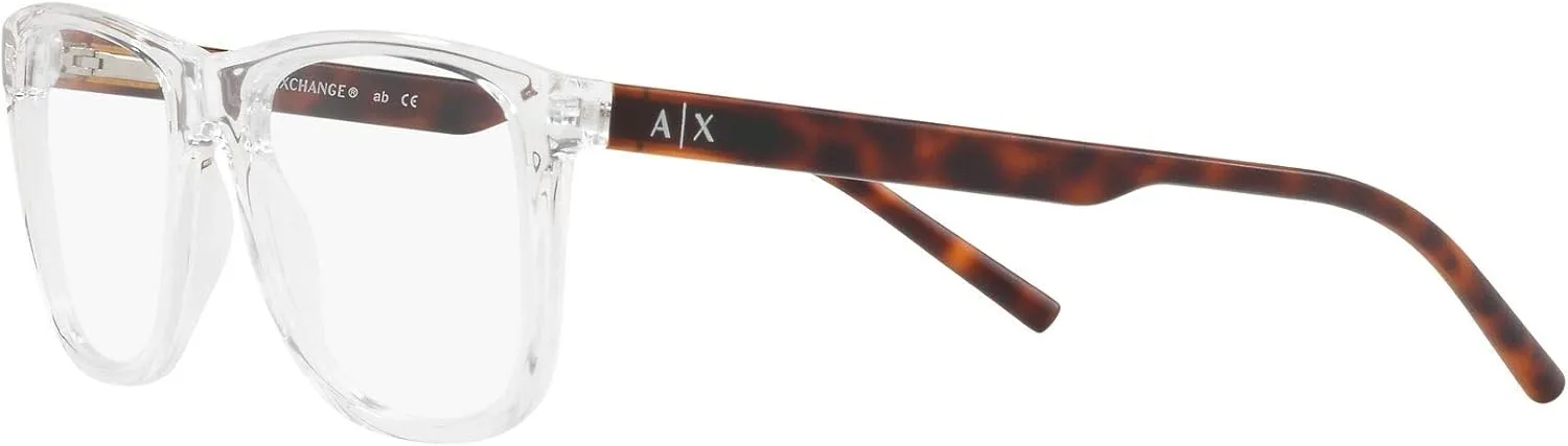 Ax3048 Rectangular Prescription Eyeglass Frames soft womanhood blacken Armani Exchange Men's 