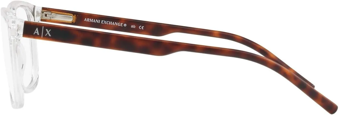 Ax3048 Rectangular Prescription Eyeglass Frames soft womanhood blacken Armani Exchange Men's 