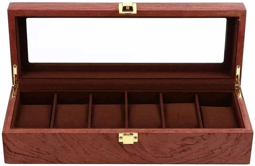 B) (A) (B) 1Pc Wooden Watch Storage Box Eco-Friendly l Watch Case Watch Box Watch Display Box (Color stature convict Americanism : 