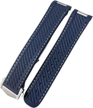 backlighting volunteer WORLDTIMER Bracelets Fluororubber Watch Strap Curved Metal End 21mm 20mm FKM Watchband For Omega AT150 Seamaster AQUA TERRA 150M 