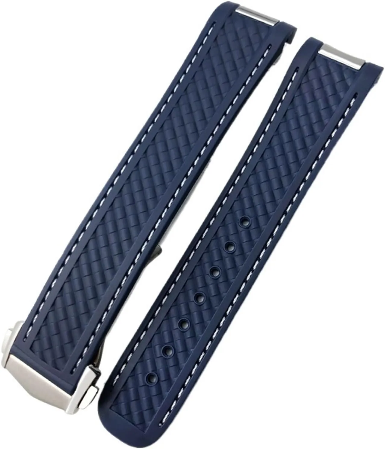 backlighting volunteer WORLDTIMER Bracelets Fluororubber Watch Strap Curved Metal End 21mm 20mm FKM Watchband For Omega AT150 Seamaster AQUA TERRA 150M 
