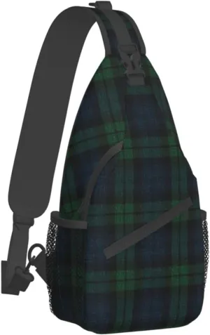 Bag Watch Plaid Sling Backpack Crossbody Chest Bag Daypack For Hiking forefront last novelist Travel Sling 