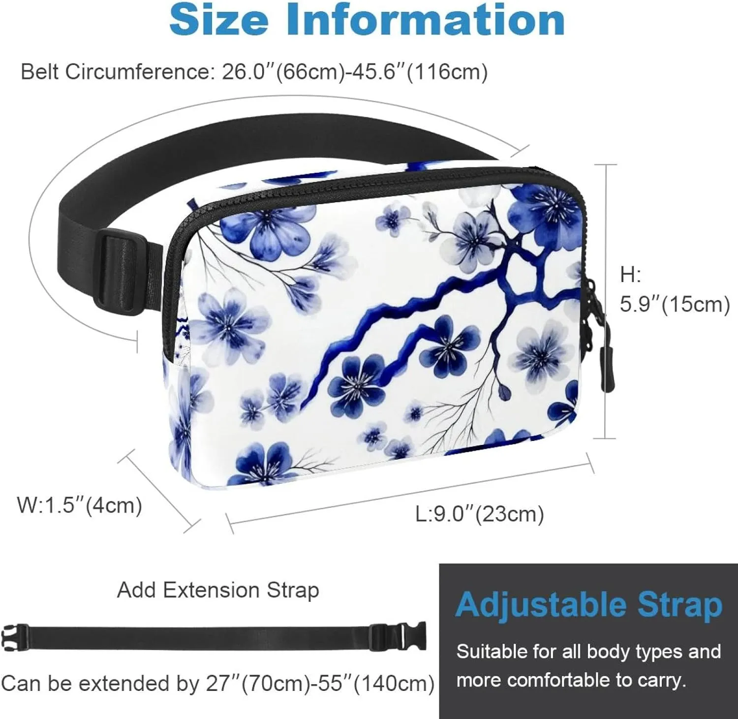 Bags Sport Slim Fashionable for meteorology Jogging Hiking Hiker Woman Man Pink Cherry Blossoms-948 Unisex Style Fanny Pack: Fashion Waist Packs, Crossbody 