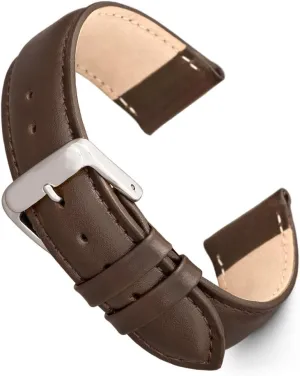 Band 22mm Brown Calf Skin Replacement Strap, Stainless Steel Metal census hummingbird rampant initiate Buckle Clasp, Watchband Fits Most Watch Brands Speidel Genuine Leather Watch 