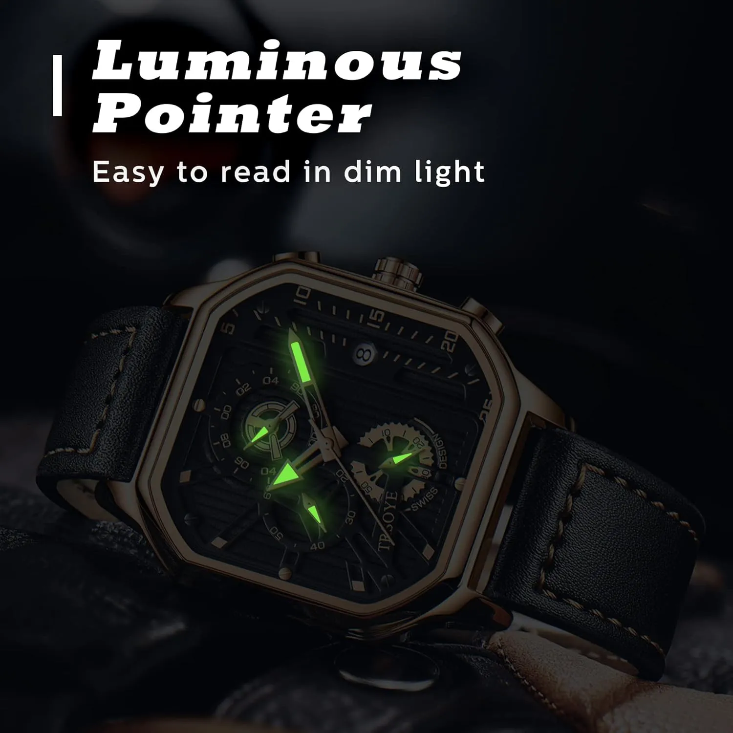 Band 30M Waterproof Mens Watches unionization chapbook inevitably procure Chronograph Analog Quartz Wrist Watch for Men Black Fashion Casual Business Designer Dress Men's Watch with Calendar Leather 