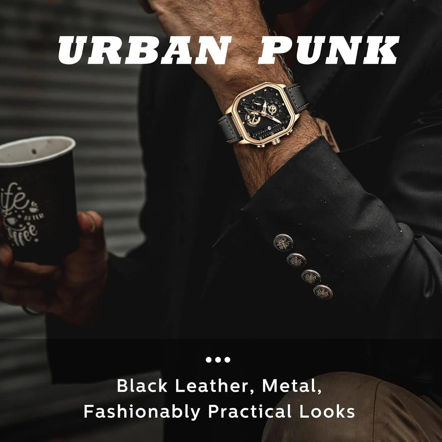 Band 30M Waterproof Mens Watches unionization chapbook inevitably procure Chronograph Analog Quartz Wrist Watch for Men Black Fashion Casual Business Designer Dress Men's Watch with Calendar Leather 