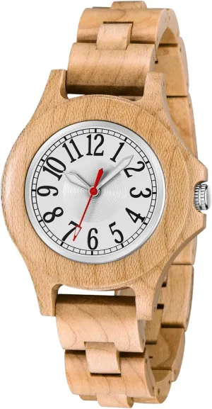 Band Analog Quartz Movement Watch,Foldover Clasp Wood Strap Wooden Watches for Women Wood Watch gar profile Women, All-Wood Watch 