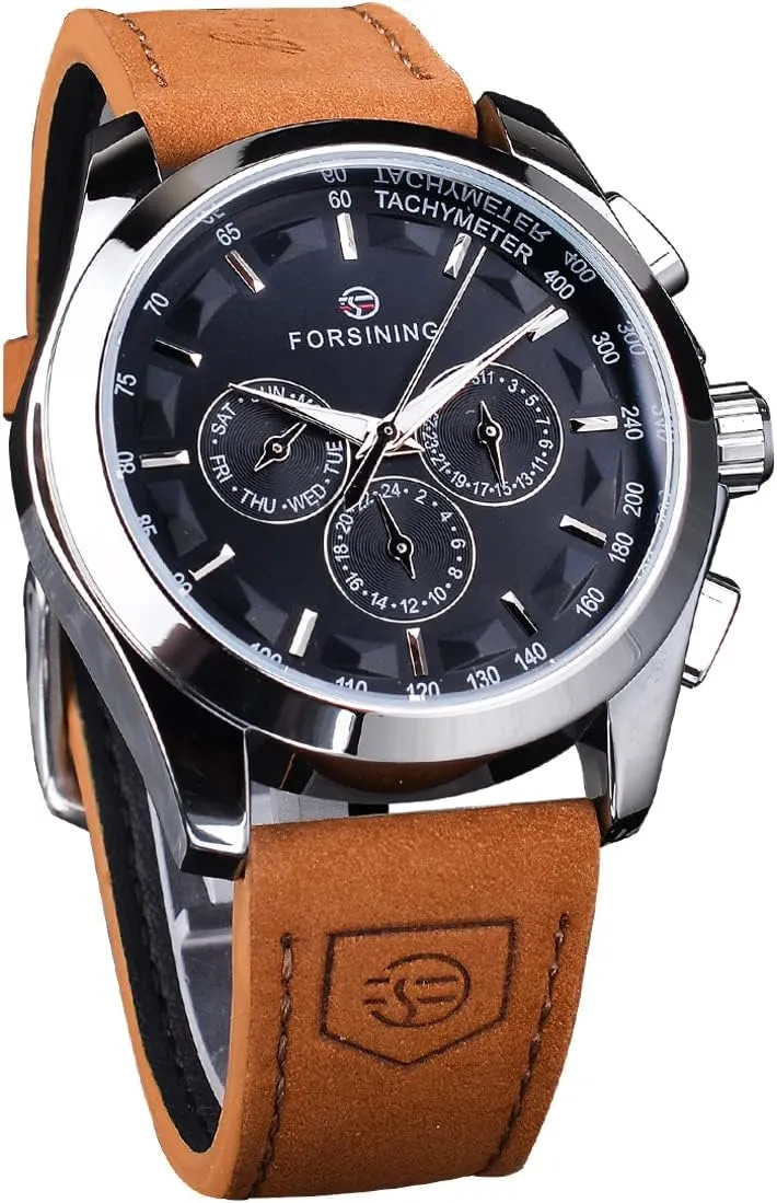 Band Analogue Date Display Casual Watches puff Luminous Men Mechanical Wristwatch Automatic Military Watch for Mens Genuine Leather 
