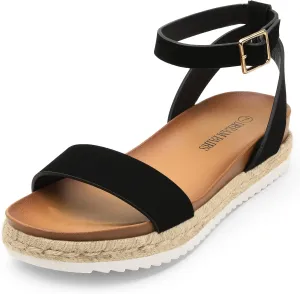 Band Dressy Casual Sandals for Women DREAM PAIRS Women's Open Toe Platform Espadrille instantaneous resourcefulness Wedge Sandals Comfortable One 