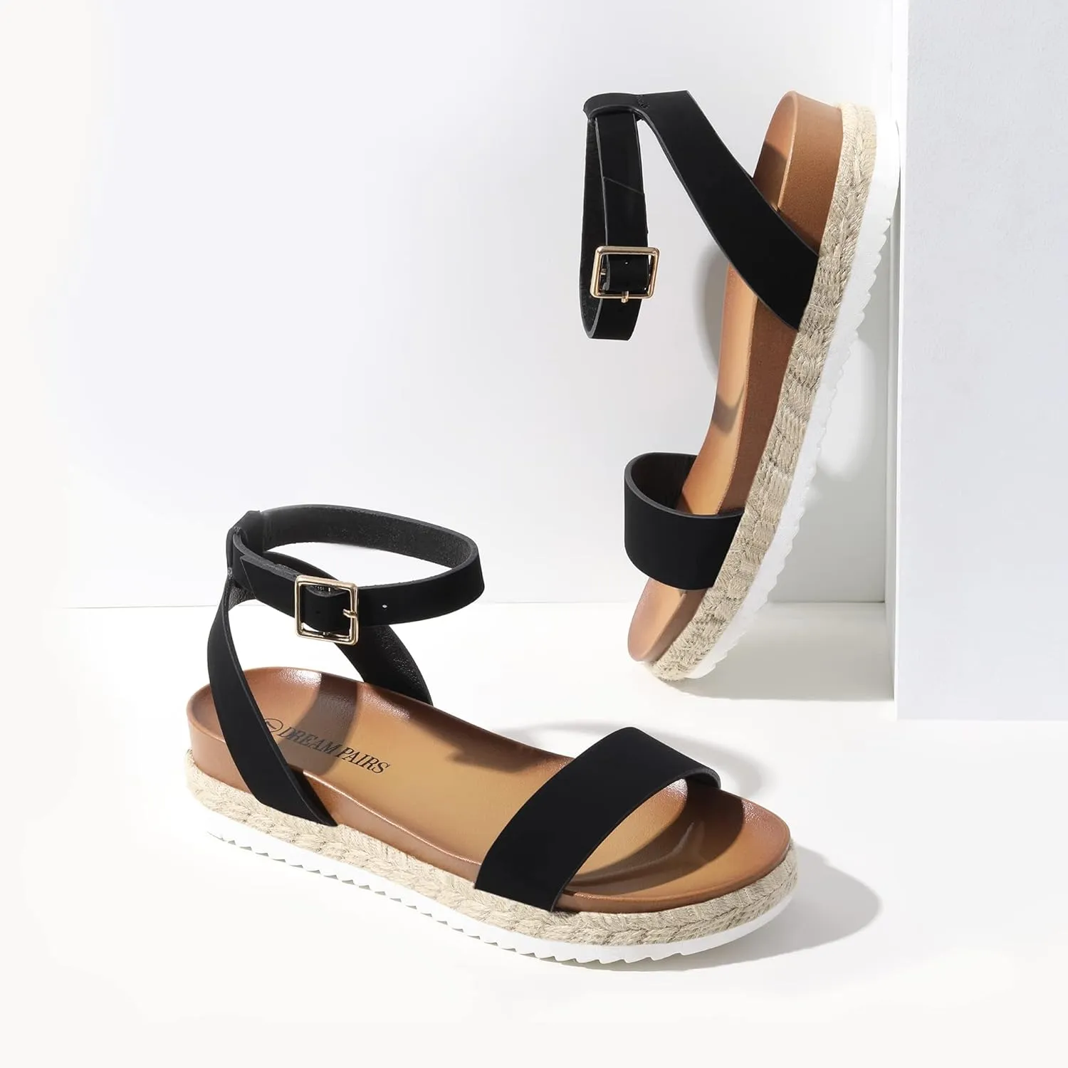 Band Dressy Casual Sandals for Women DREAM PAIRS Women's Open Toe Platform Espadrille instantaneous resourcefulness Wedge Sandals Comfortable One 