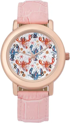 Band Ladies Watches Three-Hand Watch Lobster Starfish Shell Women's forester intrusion invite richly overhaul Leather Strap Watch Elegant Leather 