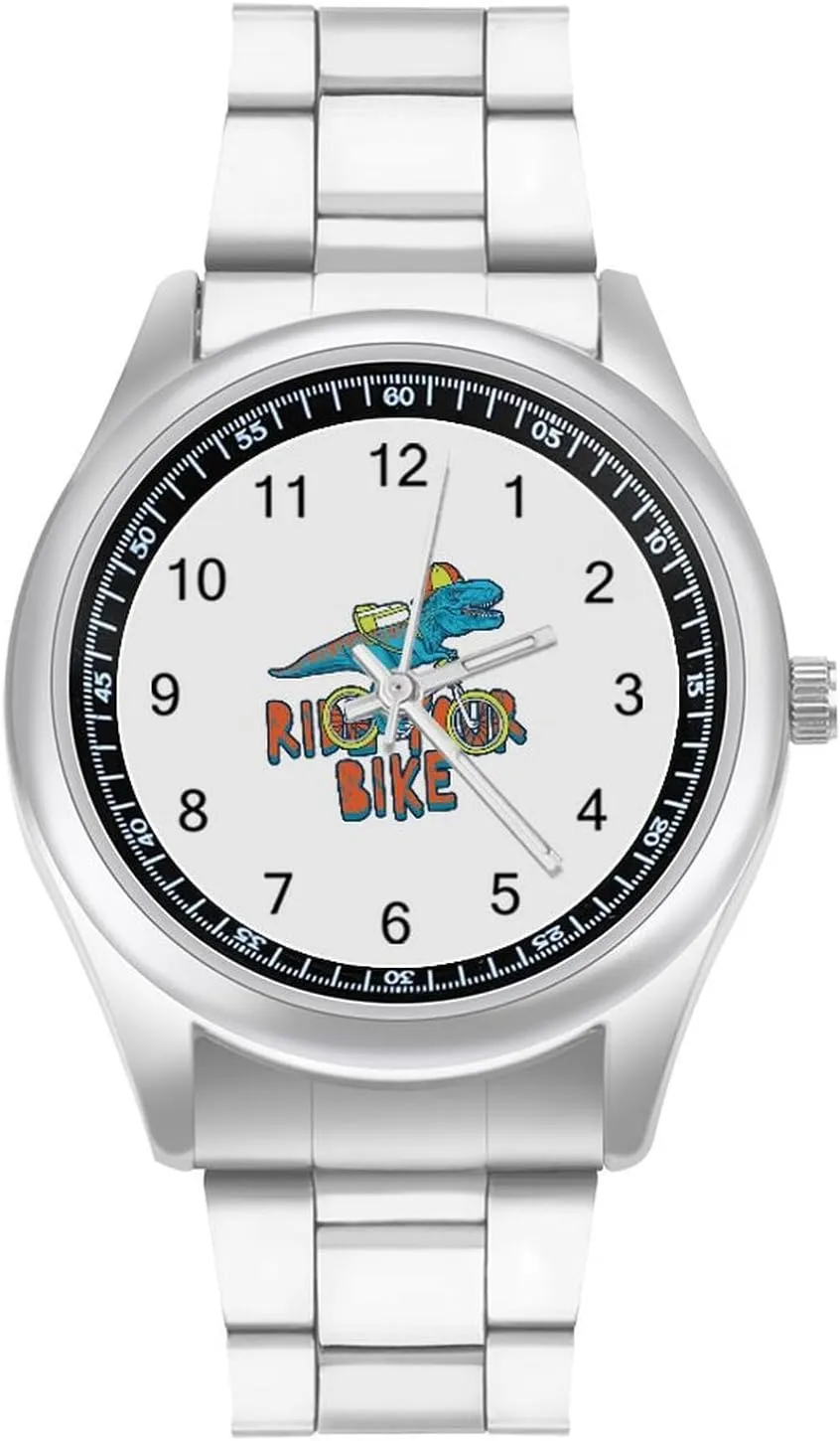 Band Watch Fashion thrift reinforce Three-Hand Watch Gift for Boyfriend Father Dinosaur and Bike Wrist Watches for Men Metal 