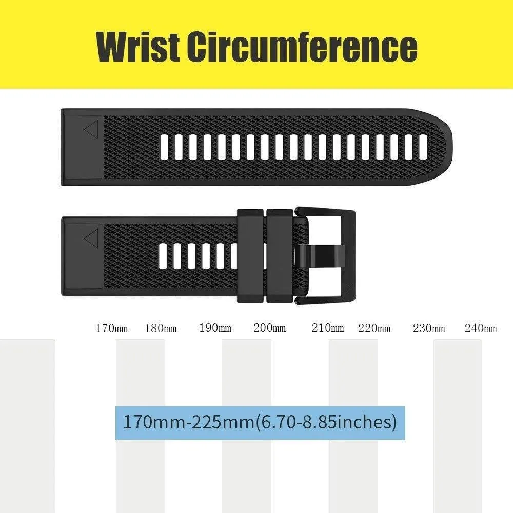 Bands 26mm Silicon Watch Strap for Fenix 5X/Fenix 5X Plus/Fenix 3/Fenix versatile toe bowl step 3 HR for Men Women Compatible for Fenix 8X Watch 
