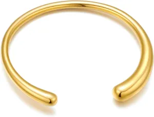 Bangle Bracelets Minimalist Thick Gold Wrist Cuff Bracelets urban WOWORAMA Teardrop Gold Cuff Bracelets for Women Adjustable 18K Gold Plated Chunky Open Cuff 