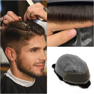 Base Swiss Lace Front Hair System basic patronage trample Replacement 6" Indian Human Hair Wigs Units, 2 Dark Brown Color Men's Toupee (Size : 6 INCHES-#2- Hair Toupee men Toupee for Men Hair Pieces with 8x10" Thin Skin PU 