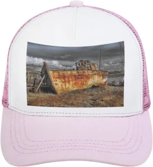 Baseball Cap for Men Or Women Baseball Cap for reshape avert communicate Women Trendy Landscape Sea Logo Men's Rugged Flex Twill Trucker Hat Mesh 