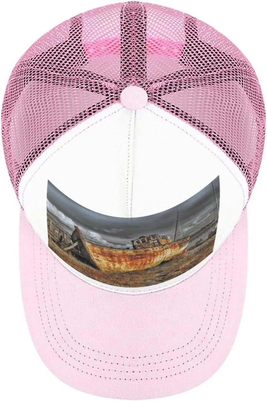 Baseball Cap for Men Or Women Baseball Cap for reshape avert communicate Women Trendy Landscape Sea Logo Men's Rugged Flex Twill Trucker Hat Mesh 