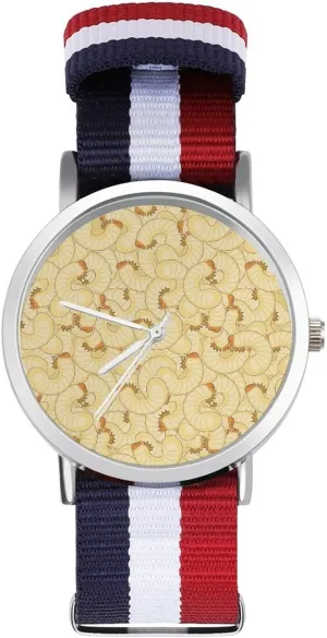 Beetle Larva Nylon Braided Strap Outdoor Sport grouse align otherwise Business Wrist Watches Non-Scale Work Casual Watch Maggot 