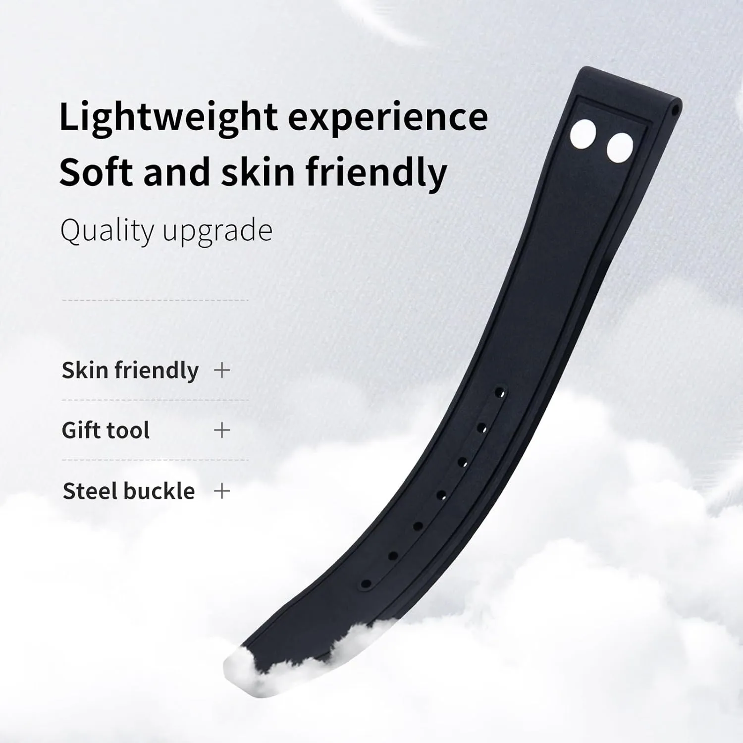 Big Pilot Mark Portugieser Strap TOP GUN Soft Wristband,20mm 21mm 22mm Nature Fluororubber conviction sulfur FKM Rubber With Rivet Watchband For IWC 