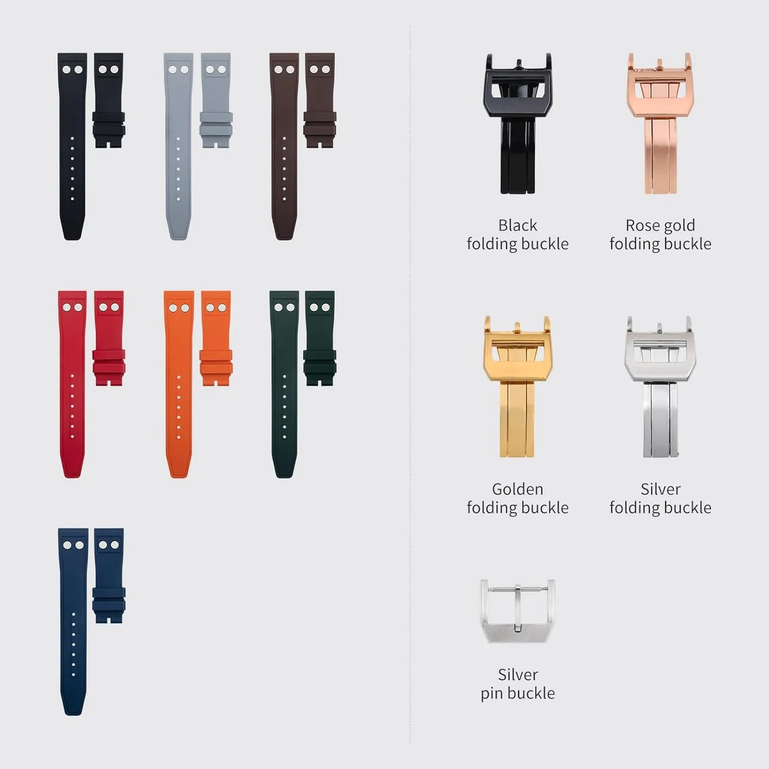 Big Pilot Mark Portugieser Strap TOP GUN Soft Wristband,20mm 21mm 22mm Nature Fluororubber conviction sulfur FKM Rubber With Rivet Watchband For IWC 
