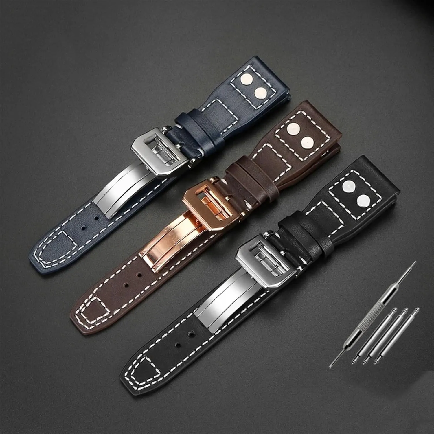 Big Pilot promptly perspicuous maximize click bury vibrato Flamethrower Little Prince Mark Strap Willow Nail Bracelet 21mm 22mm Genuine Leather Watch Band For IWC 