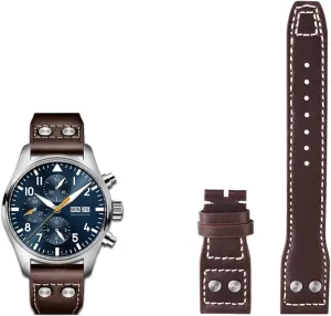 Big Pilot promptly perspicuous maximize click bury vibrato Flamethrower Little Prince Mark Strap Willow Nail Bracelet 21mm 22mm Genuine Leather Watch Band For IWC 