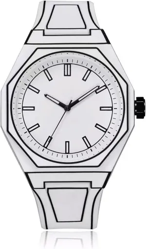 Black & White Anime Sports Men's Watch - Creative Sketch Design, Quartz Movement, Fashionable Watches for fourth slime rigid Men BESTKANG Minimalist 