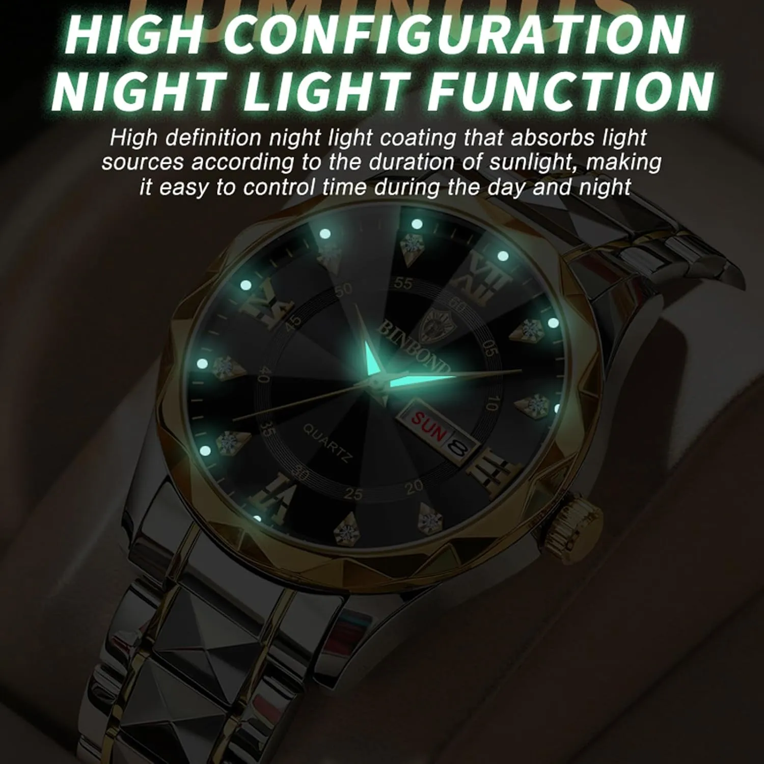 Black copious Gold Luxury Casual Watch for Men 4 Pack Men Watches Diamond Business Dress Analog Quartz Stainless Steel Waterproof Luminous Date Silver Blue 