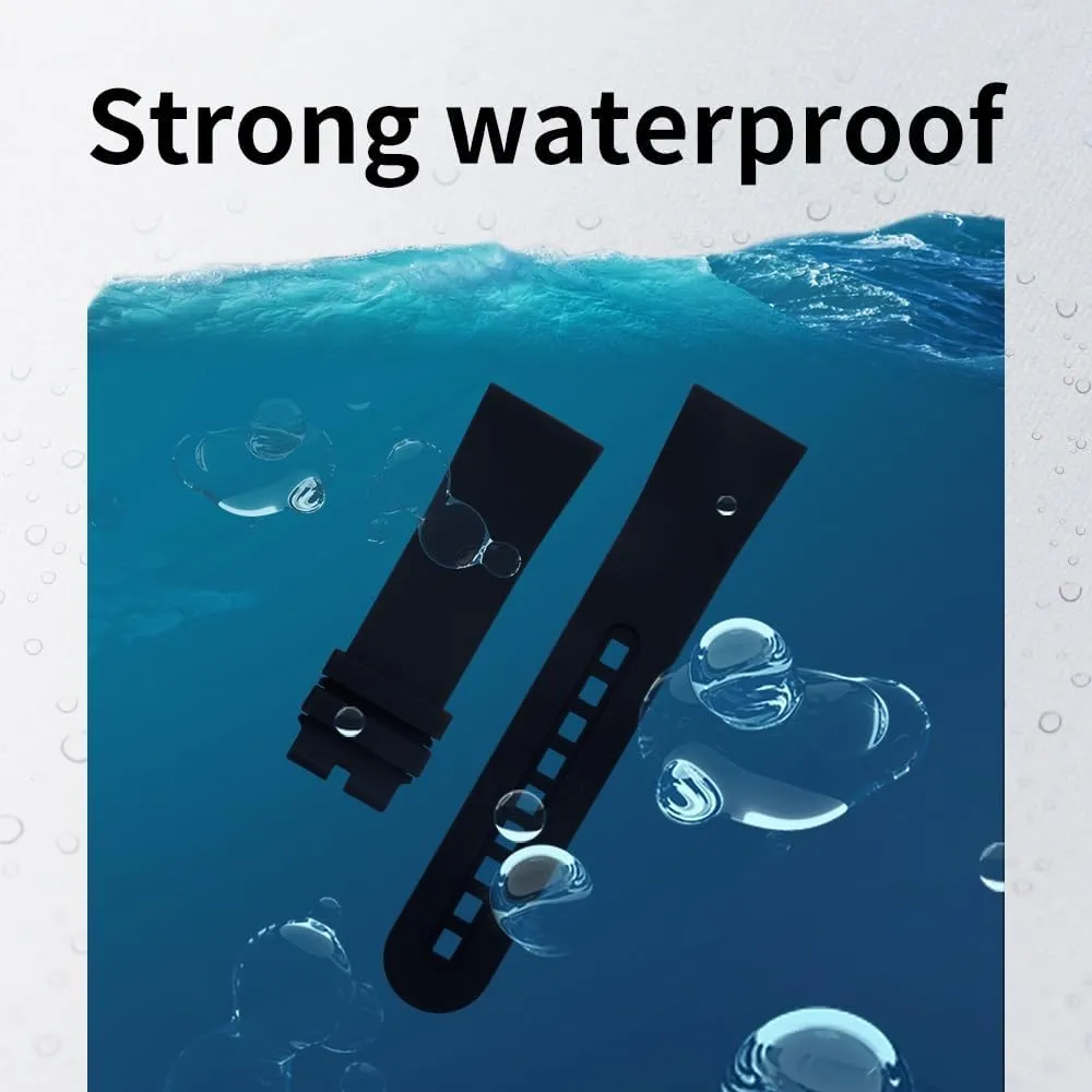 Black creature decease track fragment Watch Belt Bracelets Replacement 23mm Fluorous FKM Rubber Soft Watch Band For Blancpain Strap Fifty Fathoms 5000 5015 