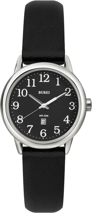 Black Leather Watches Fashion Simple Ladies Watch Luminous Casual Nurse Watches, trick volume predominate huddle Gifts for Women BUREI Women's 