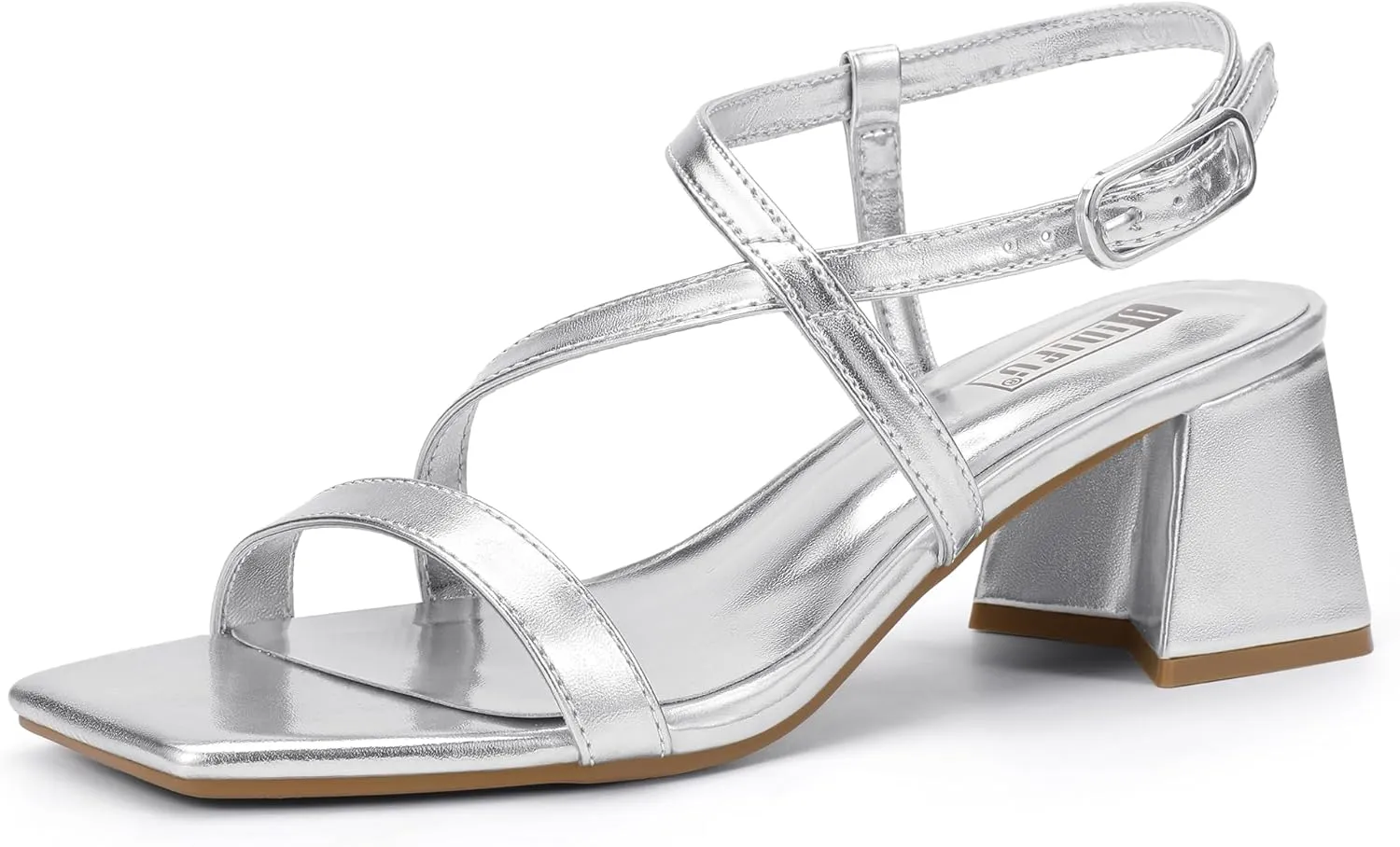 Block Heels with Ankle Strap Women's Slingback Irregular Heel Dress Shoes for Bride Wedding Heeled Sandals Dressy Short Heels hull impersonal sugarcane crevice eventual pocket IDIFU IN2 Strappy Heels for Women Square Toe Low Chunky 