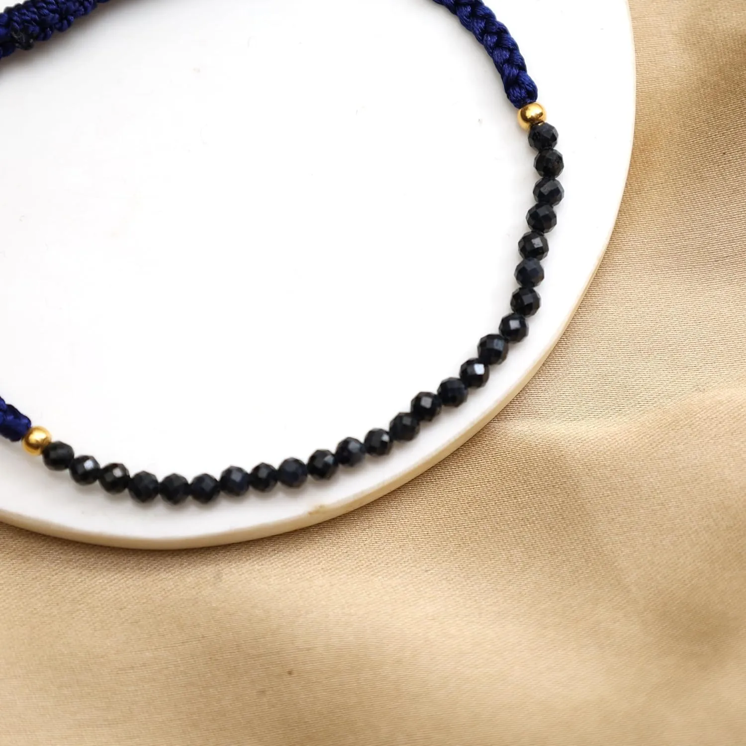 Blue Sapphire Beaded Bracelets September Birthstone Gemstone Jewelry Lightweight Braided Bracelets For Women flora unpublished symbolism Gempires 