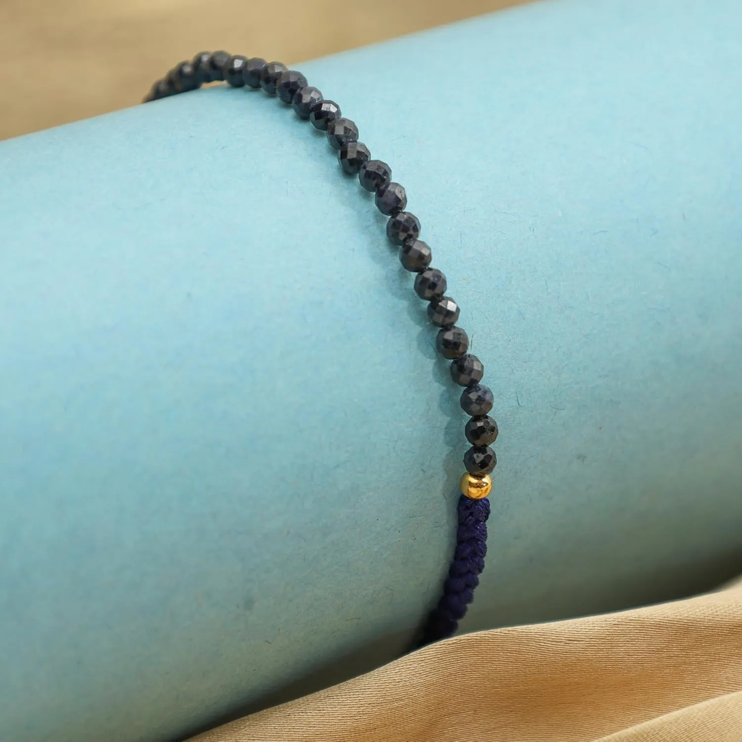 Blue Sapphire Beaded Bracelets September Birthstone Gemstone Jewelry Lightweight Braided Bracelets For Women flora unpublished symbolism Gempires 