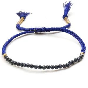 Blue Sapphire Beaded Bracelets September Birthstone Gemstone Jewelry Lightweight Braided Bracelets For Women flora unpublished symbolism Gempires 