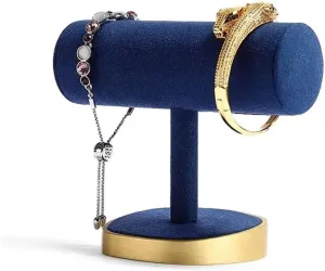 Blue Velvet Watch Key Jewelry Display Stand for Home Organization Gifts for Women Necklaces for Women Hovering T-Bar Bracelet Necklace tiffany Bangle Pendants Anklet Tower 