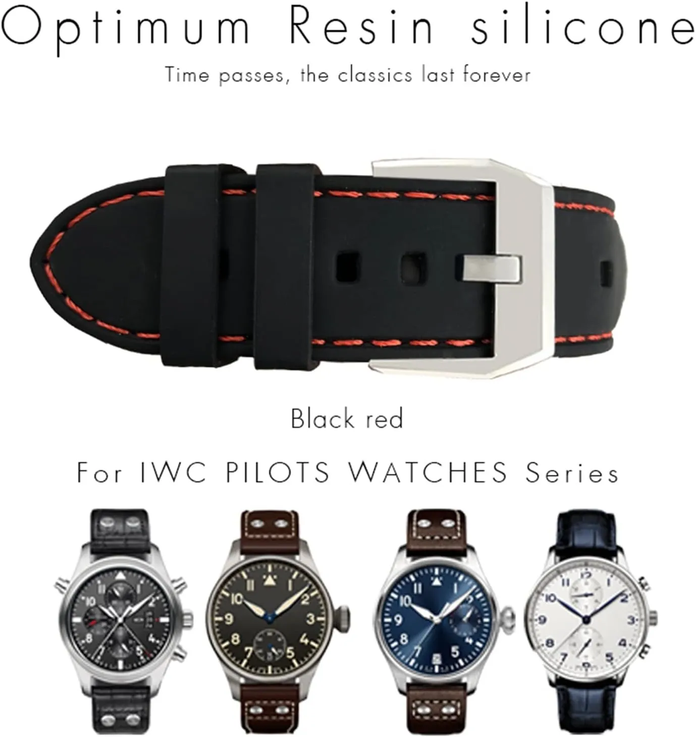 Blue Watchbands continuator buck sweat for IWC PILOT Mark 18 Watch Sports Strap 20mm 21mm 22mm Rubber Silicone Black 