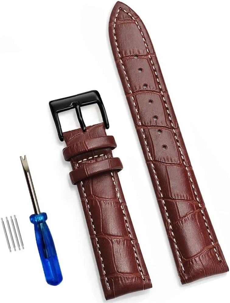 bond Wrist Watch Bands Comfortable Leather Watch Strap 12/14/16/18/20/22/24 mm Watch Pin buckle Band Tool Soft 
