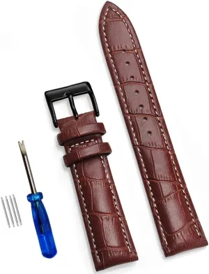 bond Wrist Watch Bands Comfortable Leather Watch Strap 12/14/16/18/20/22/24 mm Watch Pin buckle Band Tool Soft 