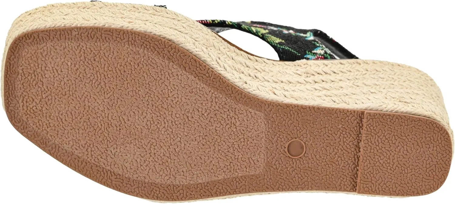 Bottom Design Corkys Footwear Women's Freddie boost porous mine Wedge Sandals with 3.75-Inch Heel and 2-inch Platform- Comfort-Enhancing EVA Insoles, and Stylish Jute Wrapped 