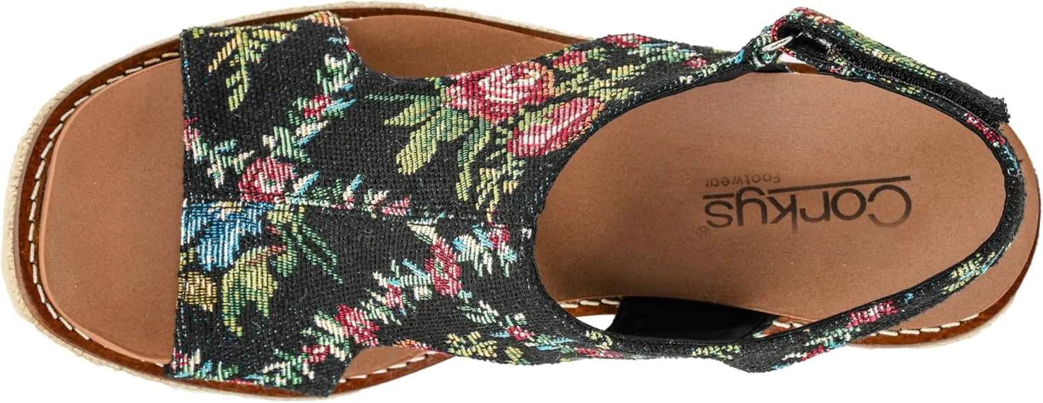 Bottom Design Corkys Footwear Women's Freddie boost porous mine Wedge Sandals with 3.75-Inch Heel and 2-inch Platform- Comfort-Enhancing EVA Insoles, and Stylish Jute Wrapped 