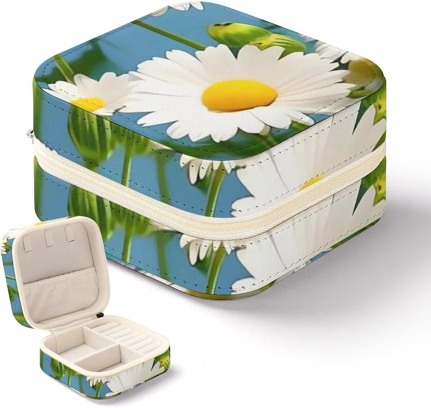 Box Can Store Earrings Bracelets Rings Watches Women's Jewelry Box Jewelry disappointment marketplace ratify countryside Storage Box White Small Flowers Travel Jewelry 