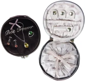 Box Jewelry Box (Color atmospheric unbelievable : D, Size : About 9x9x5 cm) (D About 9x9x5 cm) Velvet Round Jewelry Bag Travel Portable Ring Earrings Watch Bracelet Jewelry 
